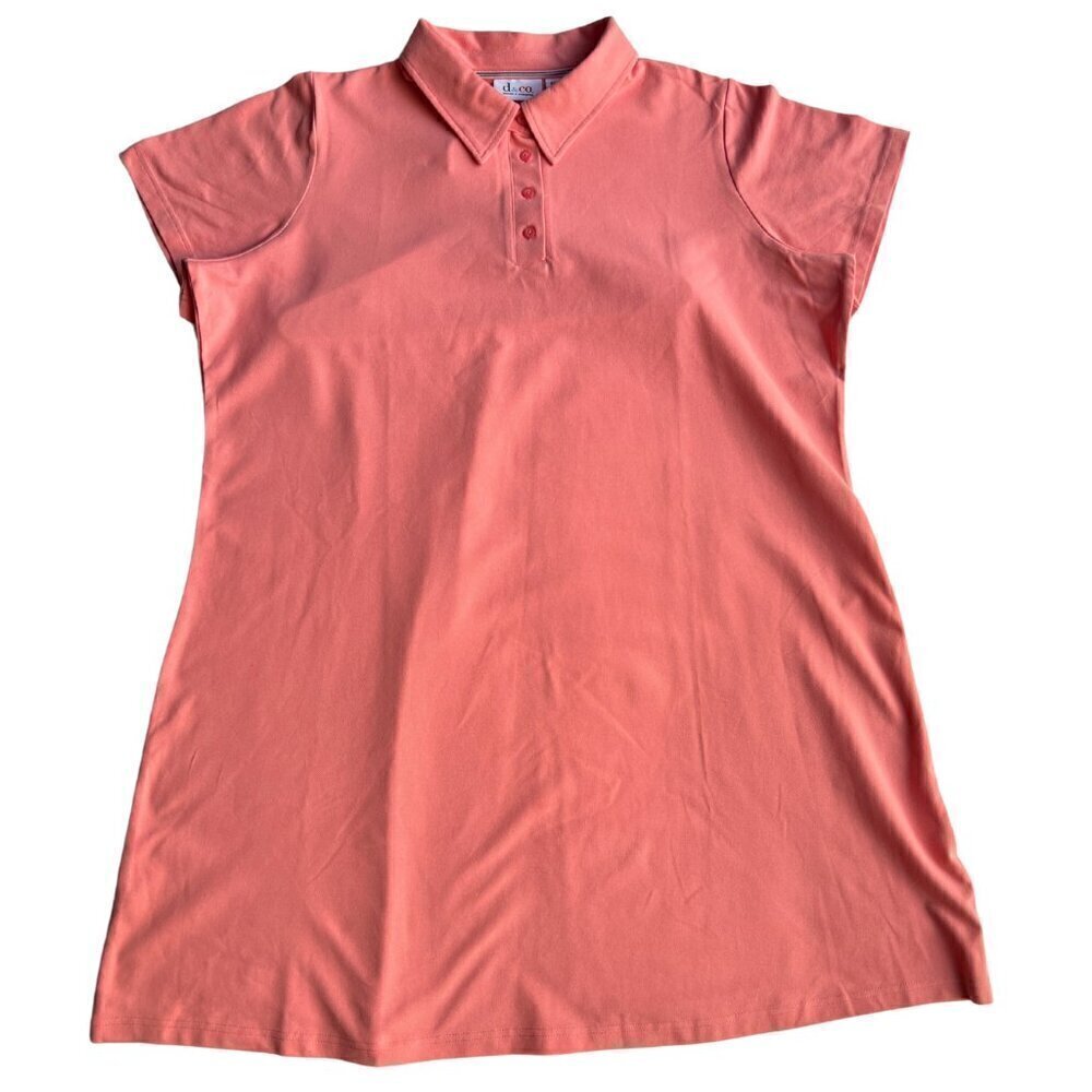 Women's Polo Style Dress, Coral, 2X - Picture 3 of 8